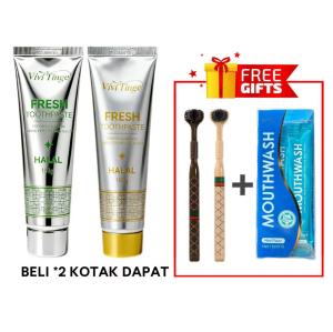 Vivi Tinge Fresh Breath Toothpaste 100g Ubat Gigi Segar dengan Vitamin C Polifenol Teh & Minyak Kelapa