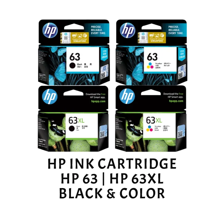 [Original] HP 63 HP63 HP 63XL HP63XL Black & Tri-color Ink Cartridge ...