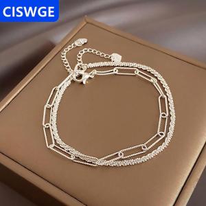 [COD] CISWGE AUTOPARTS 1 2pcs mới thời trang bạc màu lấp lánh Vòng đeo tay tinh tế phụ nữ đơn giản có thể điều chỉnh Vòng đeo tay phụ kiện trang sức thời trang tốt