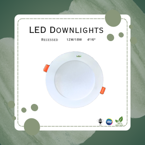 L&G LightsGallery SIRIM Certified LED Recessed Downlight 4"/6" 12W/18W - Energy-Efficient Ceiling Light for Home and Commercial Use