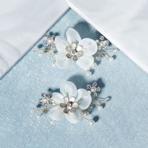 ROLL 1 Pair Women Lady Bride Crystal DIY Cloth Art Flower Shoes Decoration Shoe Clips Charm Buckle