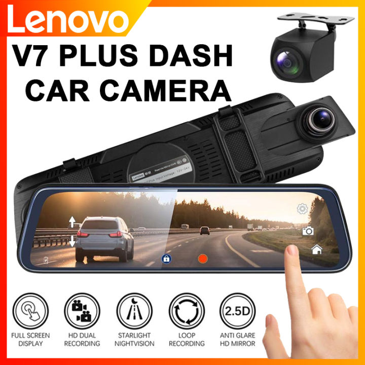 LENOVO V7 PLUS 10inch Stream Media Dual Lens FHD 1080P Dash Cam Car DVR