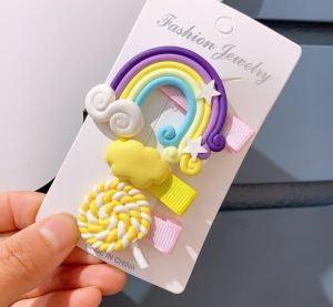 กิ๊บติดผม เซต 3 ชิ้น กิ๊บสายรุ้ง กิ๊บก้อนเมฆ กิ๊บลูกกวาดน่ารักๆ ใช้ได้ทั้งเด็กและผู้ใหญ่  สีสันสดใส สวยงาม💥พร้อมส่งที่ไทย💥