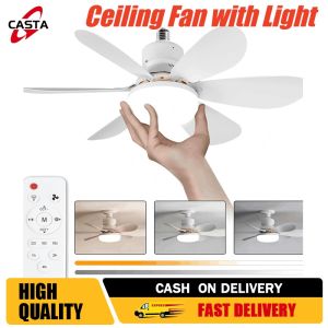 Socket Fan Light with Remote 30W Dimmable LED  3 Colors 1000 Lumens Ideal for Bedroom/Kitchen/Living Room