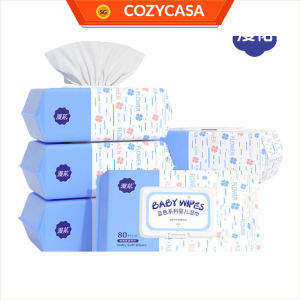 【COZYCASA】【5 Packs/ Box】ManHua Baby Wipes/80 Sheets/Thick/Soft/Safe for Sensitive Skin