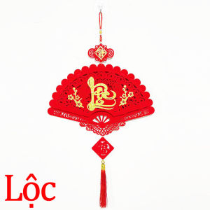 Khánh quạt- khánh vuông - dứa liễng nhung đỏ chữ vàng Phúc - Lộc - Thọ - Tết trang trí năm mới