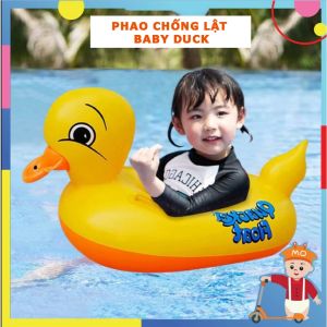 Phao Bơi Chống Lật Cho Bé Hình Vịt Vàng Quacker Float - Phao Xỏ Chân có tay cầm An Toàn Cho Trẻ Em 1-6 Tuổi Đi Biển