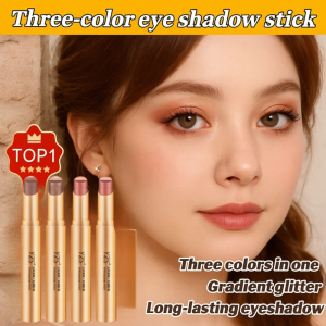 💕Three Colors in One💕Three-Color Eye Shadow Stick Gradient Glitter Eye Shadow Stick Lazy New Handheld Makeup Waterproof Eye Shadow Makeup Student