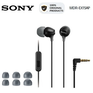 Original Sony MDR-EX15AP Headphone 3.5mm Jack Wired Earphones Gaming Earbud Handsfree Headset Headphone with Mic For iOS Android iPhone Huawei Samsung Xiaomi OPPO Vivo