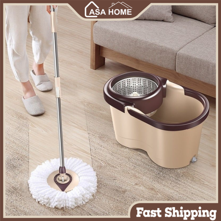 CASA Mop With Bucket and Spinner Mop Lantai Magic Spin Tornado Mop 360