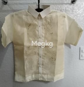 Pina Organza Computerized Designs Random Embroid for Men Barong Tagalog Polo Jacket
