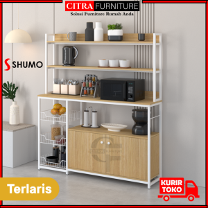 SHUMO Lemari Piring Rak Dapur Minimalis Saphire Series | Kabinet Serba Guna Bumbu Oven Microwave