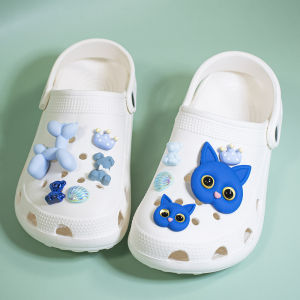 Simulation 3D Cartoon Cat Jibbitz Charms Shoes Accessories DIY Resin Cat Garden Shoes Decoration for Crocs