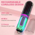 Cordless Hair Straightener Brush for Women, Go Brush Pro Rechargeable Electric Hot Hair Straightener Comb, PortableHeated Hair Straightening for Travel (Black). 