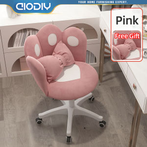 AIODIY Computer Chair Girl Cute Household Bedroom Comfort Rotate Ascending and Descending Chair with a Backrest Makeup chair Study Chair Office Chair