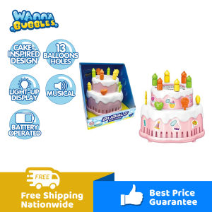 Wanna Bubbles Cake Bubble Machine Toy w/ 13 Holes Light Music 70ml Bubble Solution & 4*AA Batteries