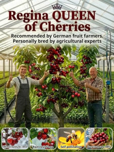 Large green leaves cutting hair cherry seedling
