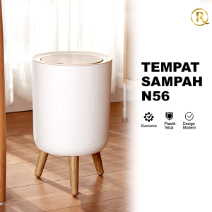 Tempat Sampah Tekan N56 Tong Sampah Wooden Stand Dapur Kamar 7L