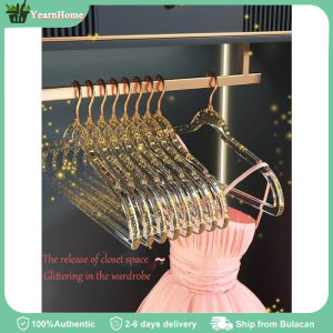 5pcs Transparent Sparkling Clothes Hangers Ins Style Non-Slip Hangers