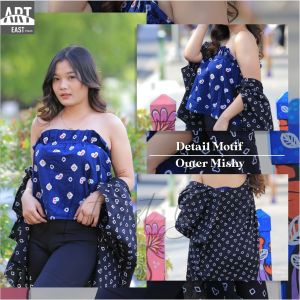 MISHY Outer Wanita Kekinian Terbaru 2023 Batik Jumputan Reguler Jumbo Size Bisa COD