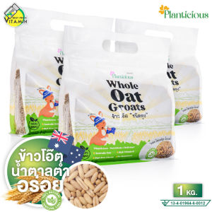 [3 แพค] Planticious Whole Oat Groats แพลนติเชียส ข้าวโอ๊ตแบบหุง [1 KG.] ข้าวโอ๊ต ธัญพืช ไฟเบอร์ สูงกว่าข้าวขาว 9 เท่า