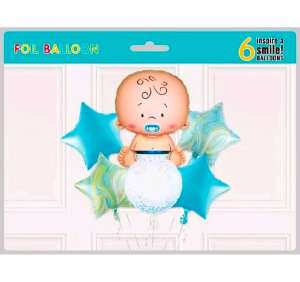Baby Boy/Girl Foil Balloon Set 6in1 Party Decoration Set Baby Shower Kids Boy Girl Party Supplies P921