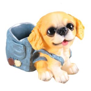 Dog Shape Pencil Cup Resin Pen Cup Desk Pen Organizers Storage Box Makeup Brush Organizers Container for Desk Decoration