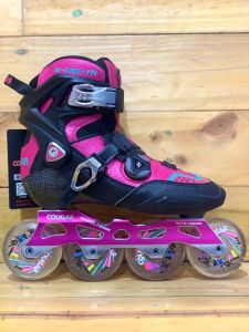 Sepatu Roda Inline Skates Cougar M-One YH Silver Pink Black