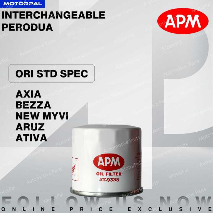 APM ORIGINAL PERODUA OIL FILTER AXIA BEZZA ARUZ ATIVA NEW MYVI