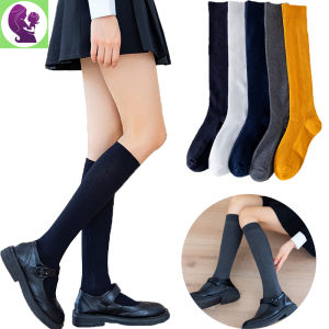Hàng Có Sẵn Tất JK Cotton Chải Kỹ Tất Ống Lửng Cổ Điển Cho Bé Gái Tất Dài Nhật Bản Sọc Kim Cho Bé Gái Tất Bắp Chân Màu Trơn Thường Ngày Cho Nữ Tất Dài Học Sinh Hàn Quốc