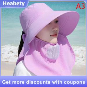 【Heabety】 Summer Hat Women Outdoor Cycling Sunshade Face Mask Wide Brim Breathable Suncreen Sun Hats Casual Sunhat Visor Uv Protection New