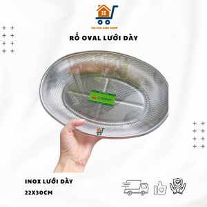 Rổ Inox Oval Lưới Dày Kiểu Nhật Đựng Thức Ăn Trái Cây Rau Củ Vo Gạo Đựng Đồ Nóng
