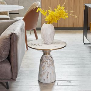 Side Table Nordic Light Luxury Designer Sintered Stone Sofa Side Cabinet Modern Minimalist round Corner Table Living Room Single Small Coffee Table