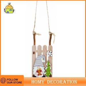 🎄【Special price】🎄Shao Christmas Tree Hanging Decor Wooden Christmas Sleigh Ornament Wood Gnomes Pendant Home Office Party DIY Christmas Decoration