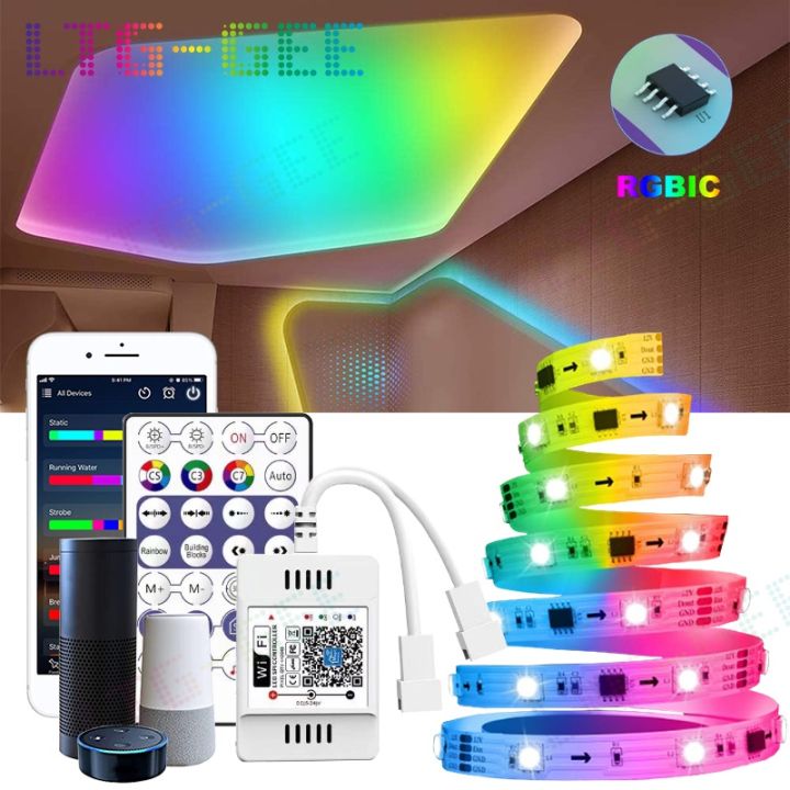 LTG GEE RGBIC Rainbow LED Light Strip 20M 5050 RGB Led Strip DC12V