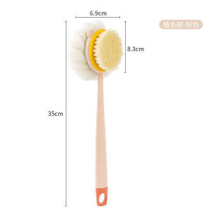 Bath Shower Brush Soft Long Handle Non Slip Grip Natural Bristle Massager Care Tool Essential For Skin Exfoliation Bath