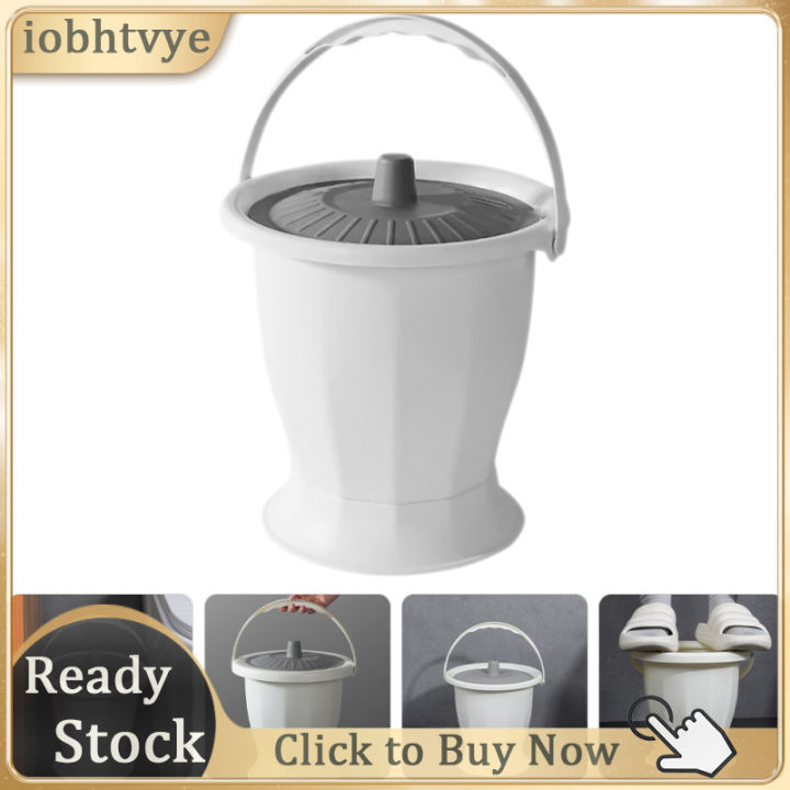 iobhtvye Bedside Pee Pot Spittoon Urine Bucket with Lid Toilet Potty