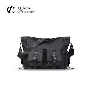 Leacat กระเป๋าผู้ชายทรงคนส่งเอกสารกระเป๋าสะพายไหล่สำหรับนักธุรกิจชายกระเป๋าสะพายคาดลำตัวกันน้ำได้