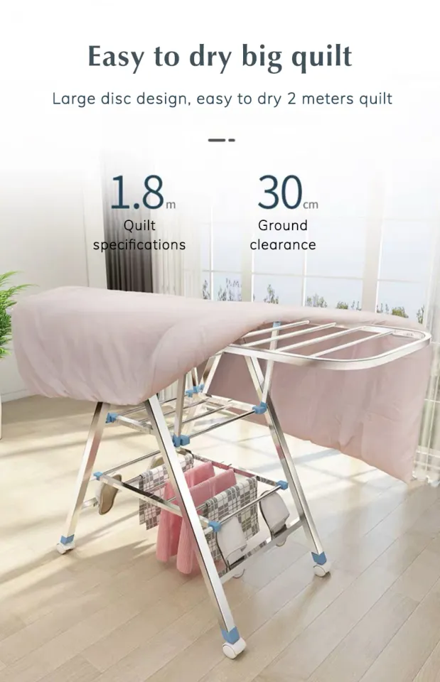 Foldable Clothes Drying Rack With Pulley Stainless Steel Cloth