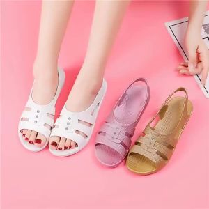 [Free Shipping] 2025 Summer New Anti-Slip Sandals for Women Wedge Heel Mom Shoes Plastic Workshop Work Nurse Shoes Comfortable and Versatile