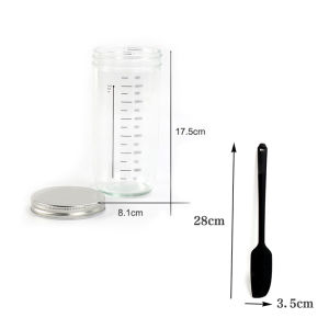 7pcs/Set 730ml Sourdough Starter Jar Kit Sourdough Bread Starter Kit Cloth Cover Silicone Spatula