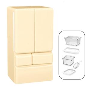 Miniature Kitchen Appliance Toy For Kids Pretend Play Game Double Door Refrigerator Model Figurine for Dollhouses Decors