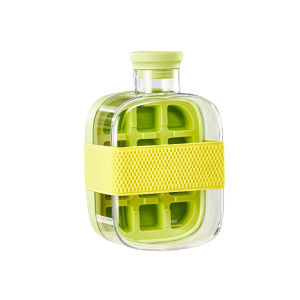 2in1 กล่องน้ำแข็ง แม่พิมพ์น้ำแข็ง 18ช่อง ที่ทำน้ำแข็ง แก้วน้ำ ขวดน้ำพกพา พร้อมหลอด DIY