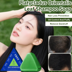 Platycladus Orientalis Leaf Shampoo Soap Handmade Herbal Hair Care Oil Control Anti Dandruff Strengthening Soap