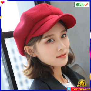 Topi Baret Wanita Korea Kekinian Visor Cap Fashion Women Paris H12