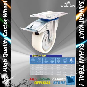 Roda Lori 6" inch / 150 mm Rem Multi Arah Besi Caster Troli - Trolley BRAKE Castor Wheel LEGION