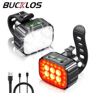 Road Bike Light Rechargeable Bicycle Headlight Mtb Front Rear Lights Lamp USB Flashlight Mountain Bike Riding Lights
