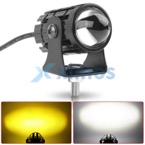 Motorcycle Driving Lights Two Colors Led 10-80v 20w Waterproof Spotlights (White+Yellow)