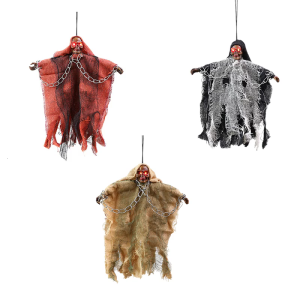 Halloween Witch Skeleton Ceiling Decoration With Glowing LED Eye Ghostly Witch Hanging Ornament for Indoor and Outdoor