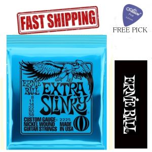(FAST DELIVERY) Ernie Ball Nickel Wound Electric Strings 2225 Extra Slinky 8-38 Tali Gitar Elektrik
